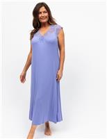 Jersey Lace Detail Long Nightdress