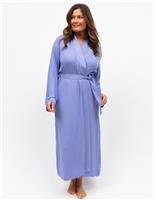 Modal Rich Jersey Textured Trim Dressing Gown