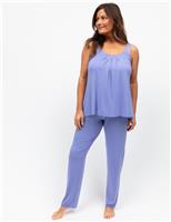 Modal Rich Jersey Lace Detail Pyjama Set