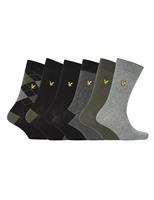 6 Pack Patterned Cotton-Rich Socks Gift Box