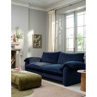 BARKER AND STONEHOUSE Orson Chenille Extra Large 3 Seater Sofa Navy