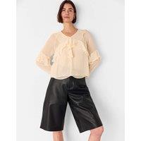 Whistles Ruffle Frill Detail Blouse Ivory