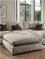 BARKER AND STONEHOUSE Palmer Textured Chenille Footstool Navy