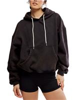 FP Movement Final Call Cotton Rich Oversized Hoodie Black
