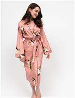 Cotton Modal Crane Print Dressing Gown