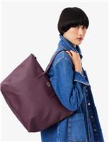 Zip Detail Top Handle Shopper Tote Bag