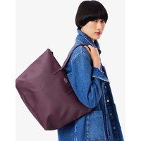 Lacoste Zip Detail Top Handle Shopper Tote Bag Burgundy