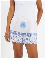 Pure Cotton Embroidered Shorts