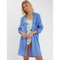 Longline Beach Shirt with Linen
