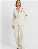 Merino Wool with Cashmere Star Cardigan