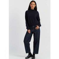 Chinti & Parker Wool Rich Funnel Neck Jumper with Cashmere Navy