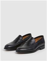 Hackett Leather Slip-On Loafers Black