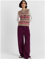 Wool Rich Fair Isle Vest Top with Cashmere