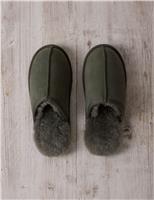 Suede Sheepskin Mule Slippers