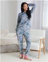 Animal Print Crew Neck Pyjama Set