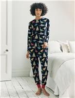 Crew Neck Dinosaur Print Family Christmas Pyjama Set