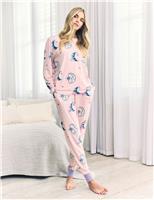 Moon Print Crew Neck Pyjamas