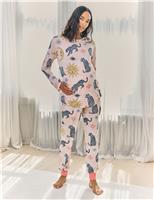 Maternity Jersey Leopard Crew Neck Pyjama Set