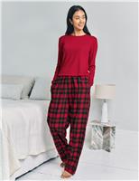 Pure Cotton Pointelle Checked Pyjama Set
