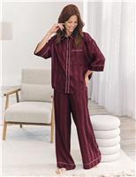 Jacquard Star Striped Button Up Pyjamas