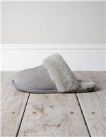 Chelsea Peers Suede Sheepskin Dome Mule Slippers Pink