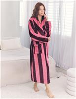 Pure Cotton Striped Maxi Dressing Gown