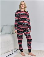 Maternity Sausage Dog Fair Isle Print Crew Neck Family Christmas Pyjamas