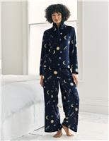 Fleece Celestial Zebra Print Pyjama Lounge Set