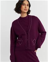 Wool and Cashmere Button Front Relaxed Cardigan
