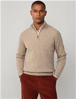 Pure Lambswool Cable Knit Half Zip Jumper