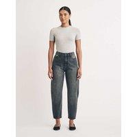 Nobody's Child Boyfriend Mid Rise Barrel Jeans Black