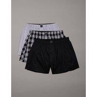 Calvin Klein 3 Pack Pure Cotton Pattern Boxers Black Mix