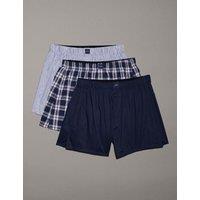 Calvin Klein 3 Pack Pure Cotton Pattern Boxers Navy Mix