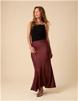 Nobody's Child Midi Slip Skirt Brown