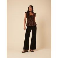 Nobody's Child Mid Rise Wide Leg Jeans Black