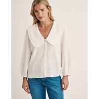 Nobody's Child Pure Cotton Collared Blouse White