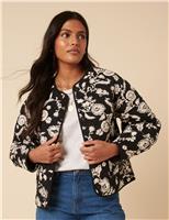 Pure Cotton Floral Quilted Jacket