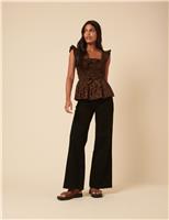 Nobody's Child Mid Rise Wide Leg Jeans Blue Denim