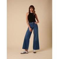 Nobody's Child Mid Rise Wide Leg Jeans Blue Denim