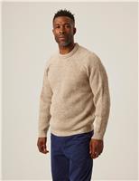 Pure Merino Wool Textured Crew Neck Jumper