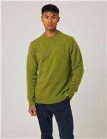 Peregrine Pure Wool Crew Neck Jumper Green