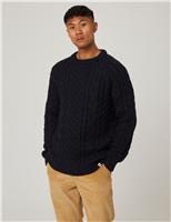 Pure Wool Cable Crew Neck Jumper