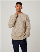 Pure Wool Cable Crew Neck Jumper