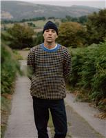 Peregrine Pure Merino Wool Textured Crew Neck Jumper Blue Mix