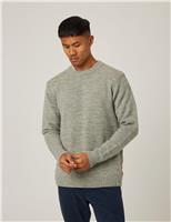 Pure Merino Wool Textured Crew Neck Jumper