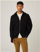 Pure Merino Wool Cable Funnel Neck Cardigan