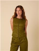 Nobody's Child Slim Fit Waistcoat Green