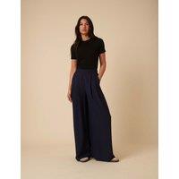 Nobody's Child Wide Leg Cropped Trousers Blue