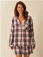 Brushed Checked Revere Pyjama Top