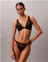 Minimalist Mesh Wired Push-Up Plunge Bra (B-D)